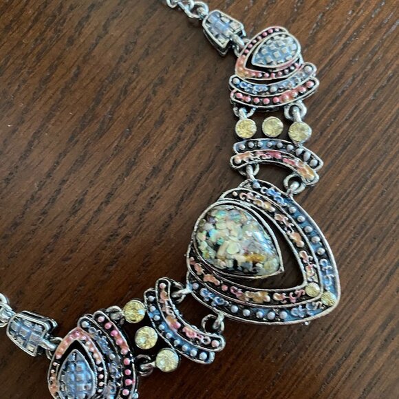 STATEMENT JEWELRY Handcrafted artisan handmade metal necklace - Picture 2 of 2